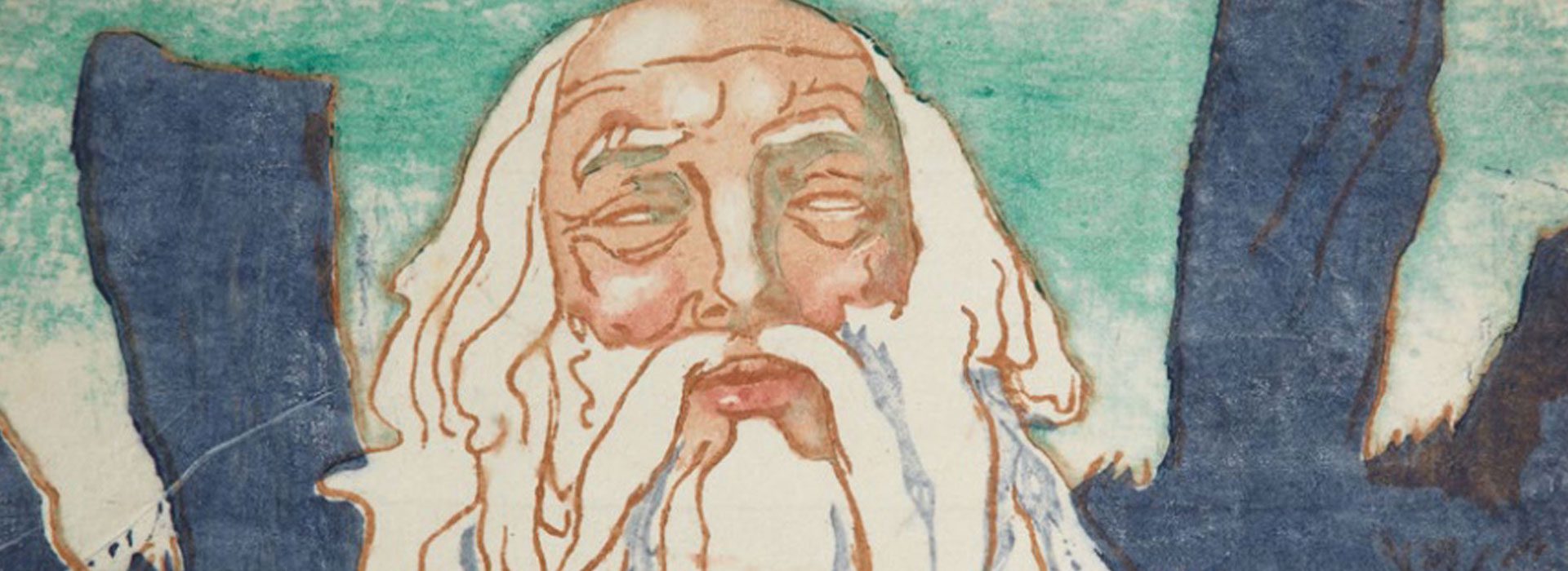 Painting of a man with a white beard