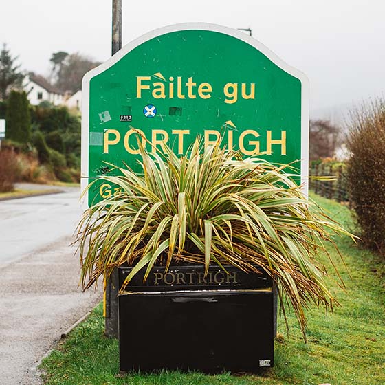 Portree Road Sign