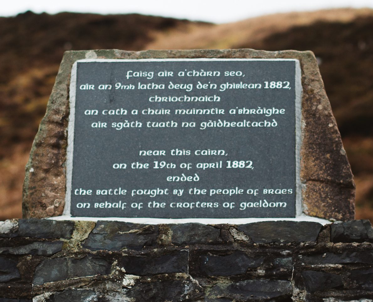 Battle of the Braes Monument 140th Anniversary of Battle of the Braes memorial