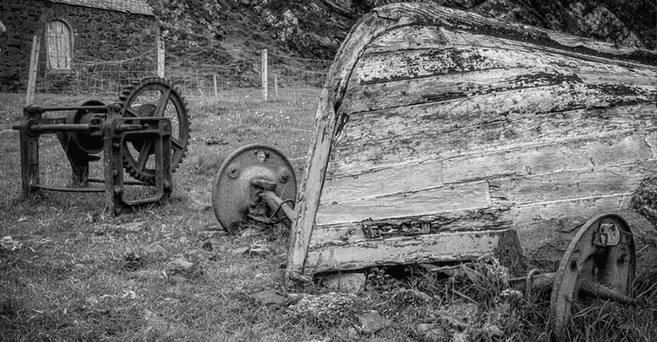 Old fishing boat and winch
