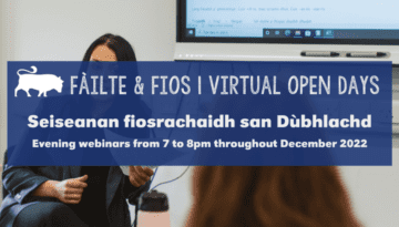 Copy of VIRTUAL OPEN DAY - BA GÀIDHLIG & FOGHLAM