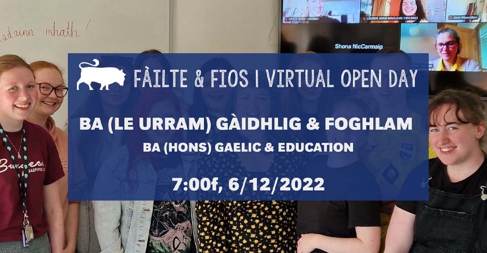 Virtual Open Day BA(Hons) Gaelic and Education