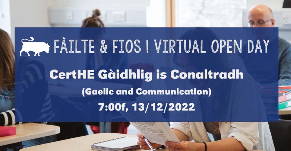 Gàidhlig is Conaltradh Virtual Open Day