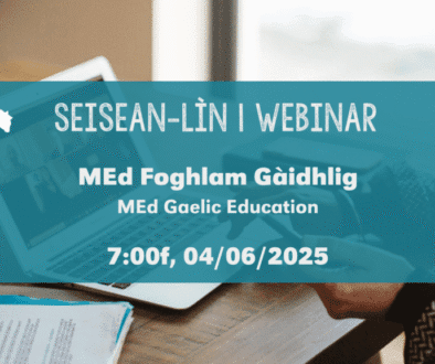 WEBINAR 2025 – MEd Foghlam Gàidhlig Image of Students being taught online