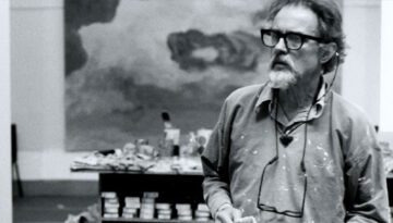 Jon Scheueler in his art studio