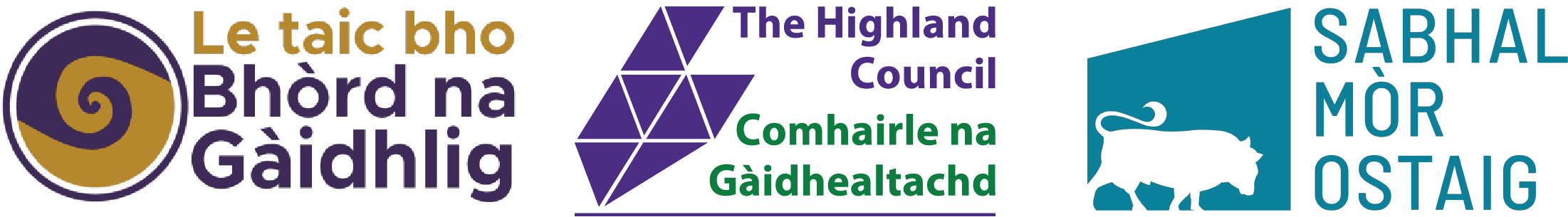 Seachdain nan Teaghlach Sponsors Logos, Bòrd na Gàidhlig, Highland Council and Sabhal Mòr Ostaig